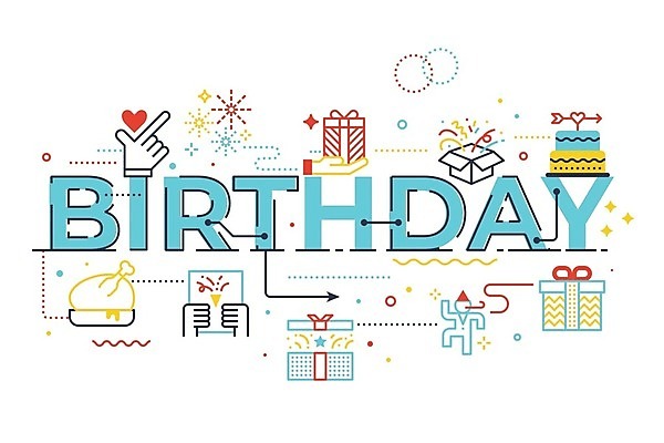 EPS 해외이미지 영어 하늘색 일러스트 타이포그라피 사람없음 기쁨 하트 축하 생일 생일축하 레터링 해외일러스트 모양 문자 기념일 감정 컨셉 파란색 파일형식 벡터 컬러 이벤트 이미지허브
