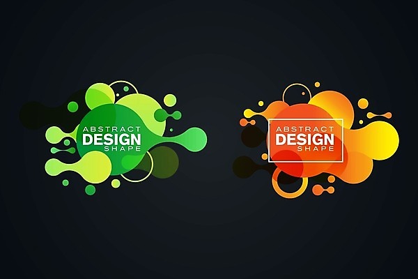 EPS 해외이미지 디자인 일러스트 프레임 사람없음 그래픽 초록색 세트 주황색 그라데이션 기하학 해외일러스트 컬러 무늬 파일형식 벡터 이미지허브