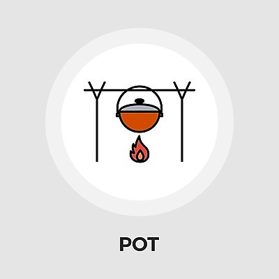 EPS 해외이미지 일러스트 캠핑도구 사람없음 캠핑 냄비 모닥불 해외일러스트 불 레저 도구 솥 파일형식 벡터 이미지허브