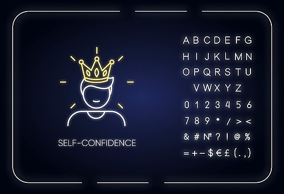 EPS 해외이미지 일러스트 왕관 사람모양 사람없음 자신감 네온 해외일러스트 모양 감정 파일형식 벡터 이미지허브