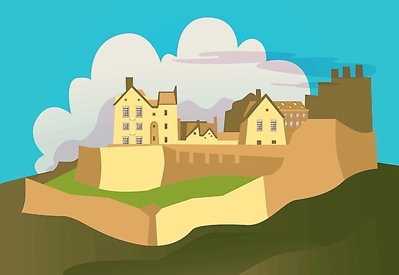 EPS 해외이미지 여행 일러스트 하늘 동화 산 주택 풍경 궁전 성 중세 플랫 신비 만화 맨션 언덕 옛날 해외일러스트 건축물 컨셉 고건축 건물 역사 파일형식 벡터 이미지허브