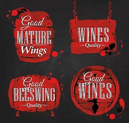 EPS 해외이미지 일러스트 수채화 사람없음 빨간색 세트 표지판 손그림 술통 와인통 레터링 해외일러스트 컬러 알림판 와인 파일형식 벡터 이미지허브