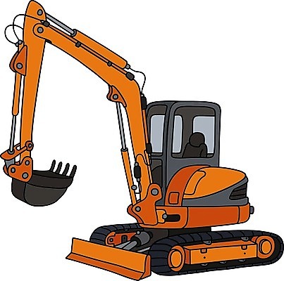 EPS 해외이미지 한대 일러스트 사람없음 중장비 포크레인 해외일러스트 1 산업장비 파일형식 벡터 이미지허브