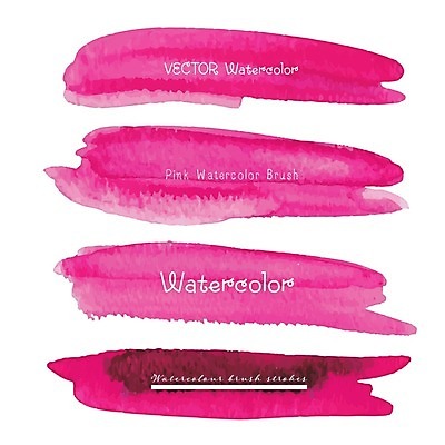 EPS 해외이미지 분홍색 백그라운드 일러스트 붓터치 수채화 사람없음 세트 번짐 해외일러스트 컬러 파일형식 벡터 효과 이미지허브