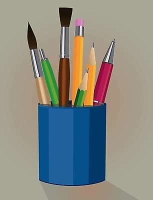 EPS 해외이미지 일러스트 학교 스터디 상자 사무실 연필 펜 페인트 장비 도구 기록 업무 원형 그리기 조직 캔 수집 준비 지우개 예술가 손질 기어 보유 정리함 해외일러스트 도형 교육 비즈니스 모션 학용품 학습 필기구 작업 파일형식 벡터 이미지허브