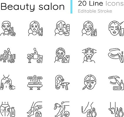 EPS 해외이미지 클립아트 디자인 선 컨셉 일러스트 미술 치료 세트 픽토그램 상점 웹 마사지 플랫 손톱관리 미용사 이발 수집 심볼 사인 보따리 그림 심플 윤곽 팩 순서 삭제 고립 돌봄 바디페인팅 스타일링 얇은 피어싱 항목 해외일러스트 직업 인터넷 장신구 의학 모션 문화예술 화장품 네일아트 파일형식 벡터 이미지허브