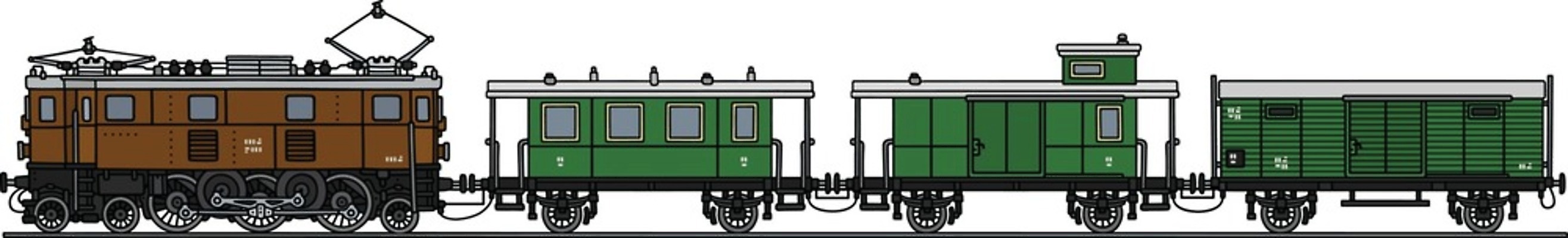 EPS 해외이미지 선 일러스트 교통시설 초록색 갈색 기차 클래식 만화 복고 승객 옛날 해외일러스트 육상교통 컬러 교통 컨셉 대중교통 시설 파일형식 벡터 이미지허브