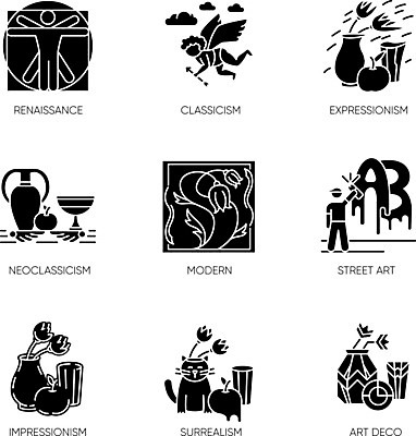 EPS 해외이미지 클립아트 디자인 실루엣 문화 이동 컨셉 일러스트 학교 거리 미술 세트 픽토그램 검은색 웹 중세 역사 플랫 수집 전시회 가득함 심볼 그림 박물관 심플 캔버스 팩 고체 구성 기간 르네상스 상형문자 엘리먼트 정물화 항목 활자 스타일 해외일러스트 문자 교육 컬러 인터넷 문화예술 촬영기법 화장품 전시 활자판 파일형식 벡터 뷰티 인쇄판 인쇄 이미지허브