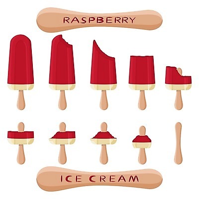 EPS 해외이미지 일러스트 아이스크림 디저트 사람없음 빨간색 세트 막대기 해외일러스트 음식 컬러 파일형식 벡터 이미지허브