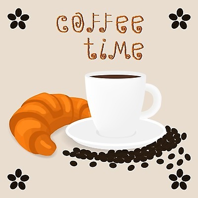 EPS 해외이미지 디자인 커피 일러스트 디저트 사람없음 컵 갈색 카페 원두 커피잔 낟알 크루아상 컵받침 해외일러스트 식기 음료 음식 빵 컬러 잔 상점 받침대 파일형식 벡터 이미지허브