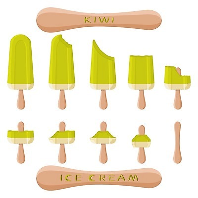 EPS 해외이미지 일러스트 아이스크림 디저트 사람없음 초록색 세트 막대기 해외일러스트 음식 컬러 파일형식 벡터 이미지허브