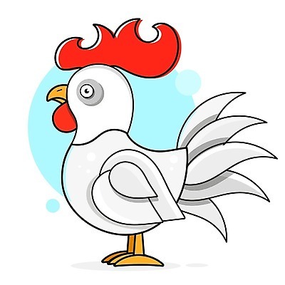 EPS 해외이미지 동물캐릭터 일러스트 사람없음 수탉 해외일러스트 일러캐릭터 동물 캐릭터 닭 수컷 파일형식 벡터 이미지허브