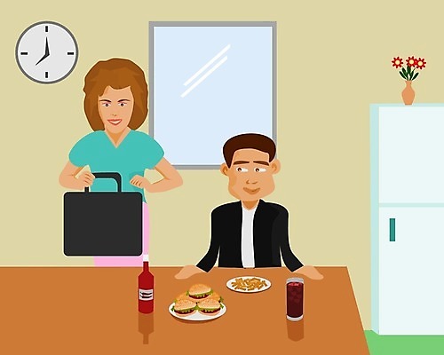 EPS 해외이미지 직업 캐릭터 커플 여자 남자 꽃 행복 음식 컨셉 일러스트 비즈니스 창문 탁자 아침 남편 휴가 노동자 패스트푸드 사람 정장 내부 목재 사무실 주방 꽃병 방 아내 업무 비즈니스맨 플랫 아침식사 만화 종업원 손목시계 책상 경영자 해외일러스트 일러캐릭터 주간 나무 식물 옷 감정 시계 가구 재료 장신구 관계 식사 작업 직장인 인스턴트 리더 파일형식 벡터 이미지허브