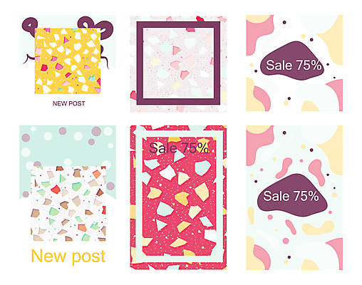 EPS 해외이미지 분홍색 백그라운드 패턴 일러스트 사람없음 노란색 대리석 화강암 테라조 해외일러스트 컬러 무늬 재료 암석 파일형식 벡터 이미지허브