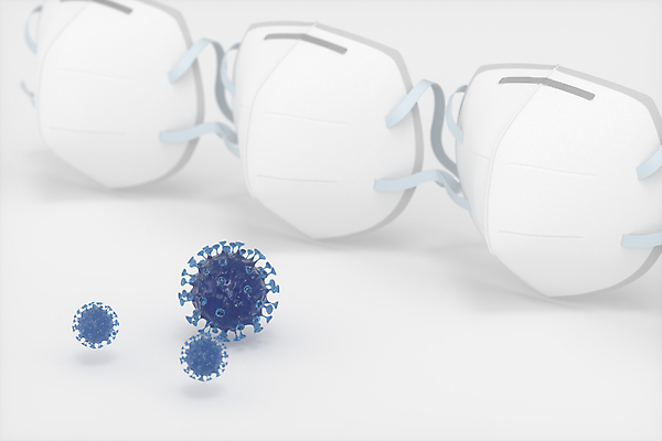 JPG 해외이미지 의학 세포 마스크 사람없음 3D 흰색 바이러스 보호 방역 전염병 코로나바이러스 델타변이바이러스 오미크론 해외포토 포토 컬러 컨셉 질병 디지털합성 파일형식 이미지허브