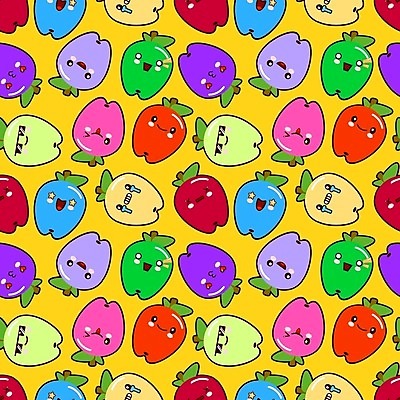 EPS 해외이미지 패턴 일러스트 표정 사람없음 노란색 사과 음식캐릭터 과일캐릭터 사과캐릭터 해외일러스트 일러캐릭터 캐릭터 음식 컬러 무늬 과일 파일형식 벡터 이미지허브