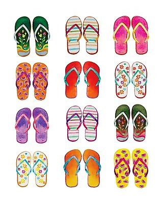 EPS 해외이미지 꽃무늬 일러스트 수채화 사람없음 여름 세트 샌들 쪼리 손그림 해외일러스트 계절 꽃 신발 무늬 파일형식 벡터 이미지허브