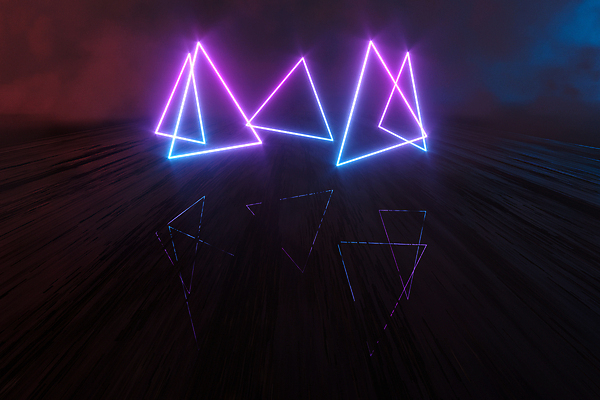 포토 JPG 해외이미지 백그라운드 추상 프레임 사람없음 그래픽 반사 3D 삼각형 네온 해외포토 도형 무늬 디지털합성 파일형식 이미지허브