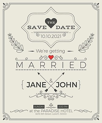 EPS 해외이미지 결혼 잎 일러스트 결혼식 화살 사람없음 갈색 하트 청첩장 심플 감성 해외일러스트 모양 식물 컬러 컨셉 카드_감사 이벤트 파일형식 벡터 이미지허브