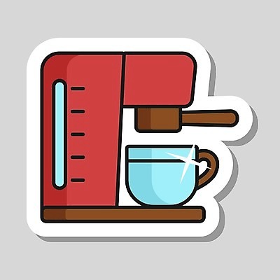 EPS 해외이미지 디자인 커피 백그라운드 일러스트 사람없음 컵 기계 카페 커피잔 에스프레소머신 해외일러스트 식기 음료 잔 상점 커피용품 파일형식 벡터 이미지허브