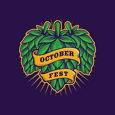 EPS 디자인 리본 일러스트 맥주 타이포그라피 사람없음 초록색 보라색 심볼 옥토버페스트 홉 국내일러스트 식물 문자 컬러 주류 파일형식 벡터 이미지허브