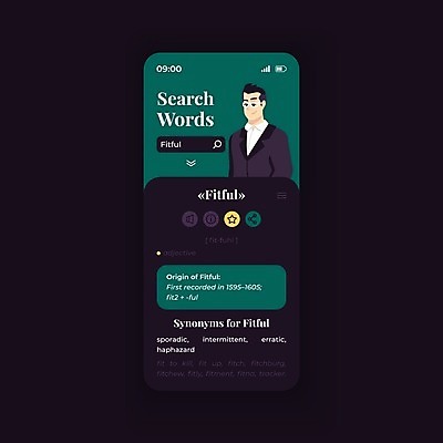 EPS 해외이미지 교육 남자 일러스트 모바일 한명 사람 성인 초록색 스마트폰 검은색 어플리케이션 스마트 사전 UI 검색창 백과사전 인터페이스 전자사전 성인남자한명만 해외일러스트 1 컬러 컨셉 책 핸드폰 스마트기기 남자한명만 성인남자만 파일형식 벡터 이미지허브