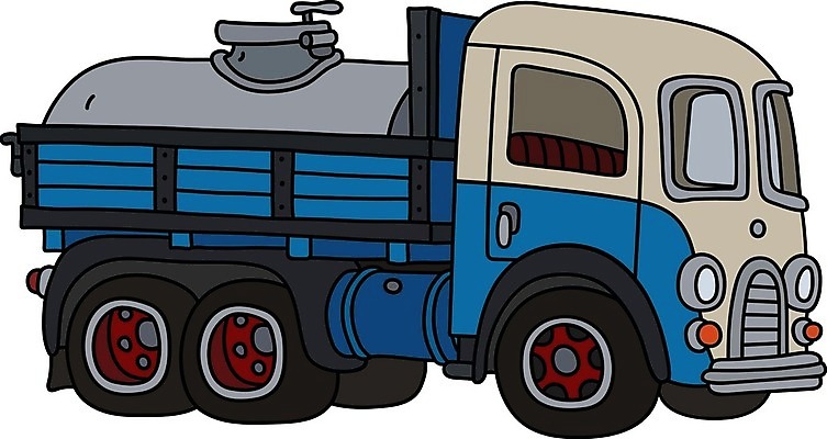 EPS 해외이미지 일러스트 자동차 사람없음 파란색 우유 흰색 빈티지 클래식 복고 화물트럭 클래식카 해외일러스트 육상교통 컬러 컨셉 승용차 유제품 트럭 파일형식 벡터 이미지허브