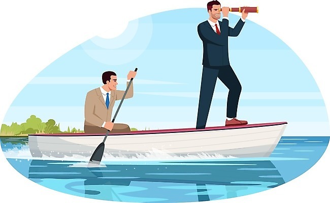 EPS 해외이미지 전신 디자인 남자 일러스트 비즈니스 성공 협력 함께함 서기 들기 앉기 상반신 두명 망원경 도전 비즈니스맨 보트 동료 노 노젓기 성인남자만 해외일러스트 컨셉 배_교통 관계 모션 사람 직장인 선박 남자만 성인만 파일형식 벡터 이미지허브