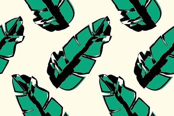 EPS 해외이미지 백그라운드 패턴 일러스트 사람없음 초록색 노란색 패턴백그라운드 시원함 열대잎 보테니컬아트 해외일러스트 컬러 잎 무늬 파일형식 벡터 이미지허브