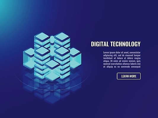 EPS 해외이미지 일러스트 사람없음 디지털 과학기술 남색 스마트 온라인 클라우드서비스 아이소메트릭 데이터베이스 서버 스토리지 AI_인공지능 해외일러스트 컬러 컨셉 기술 정보기술 서비스 파일형식 벡터 이미지허브