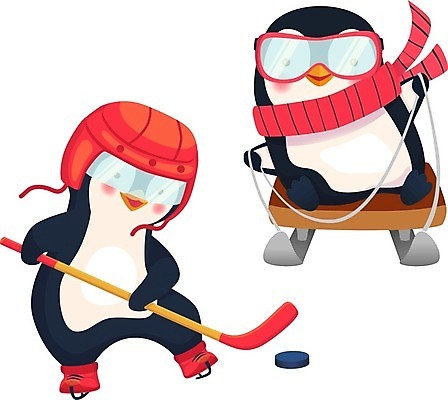 EPS 해외이미지 캐릭터 스포츠 겨울 일러스트 놀이 사람없음 경쟁 게임 막대기 펭귄 썰매 하키 썰매타기 퍽 플레이어 해외일러스트 일러캐릭터 계절 컨셉 조류 구기 전통놀이 하키용품 파일형식 벡터 이미지허브