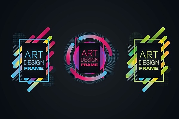 EPS 해외이미지 디자인 선 일러스트 프레임 사람없음 그래픽 세트 컬러풀 사각형 원형 기하학 해외일러스트 도형 컬러 무늬 파일형식 벡터 이미지허브