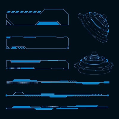EPS 해외이미지 일러스트 프레임 사람없음 디지털 사이버 UI 인터페이스 SF 해외일러스트 파일형식 벡터 이미지허브