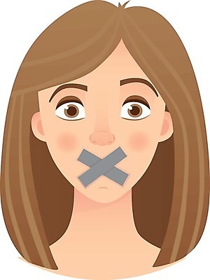 EPS 해외이미지 캐릭터 여자 얼굴 십자가 일러스트 머리 입 플랫 비밀 만화 테이프 고립 해외일러스트 일러캐릭터 컨셉 문구용품 사람 신체부위 파일형식 벡터 이미지허브