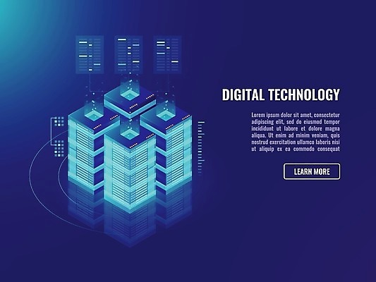 EPS 해외이미지 일러스트 사람없음 디지털 자료 과학기술 남색 스마트 클라우드서비스 아이소메트릭 서버 스토리지 AI_인공지능 해외일러스트 컬러 컨셉 기술 정보기술 서비스 파일형식 벡터 이미지허브