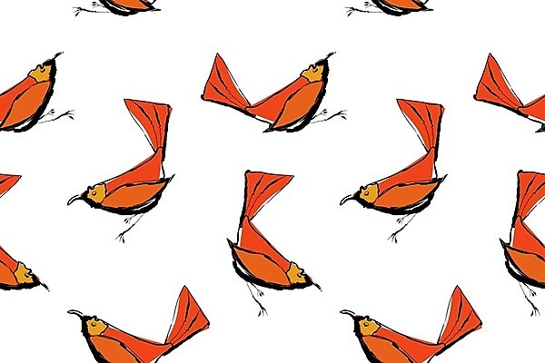 EPS 해외이미지 동물 계절 포스터 백그라운드 잎 패턴 일러스트 조류 미술 빨간색 가을 낙서 인쇄 그림 해외일러스트 식물 컬러 무늬 문화예술 파일형식 벡터 이미지허브