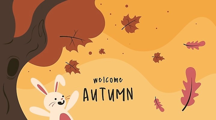 EPS 해외이미지 한마리 손글씨 단풍 일러스트 단풍나무 사람없음 갈색 노란색 만세 가을 토끼 가을배경 해외일러스트 나무 1 계절 컬러 백그라운드 잎 포유류 모션 반려동물 파일형식 벡터 가을_계절 이미지허브