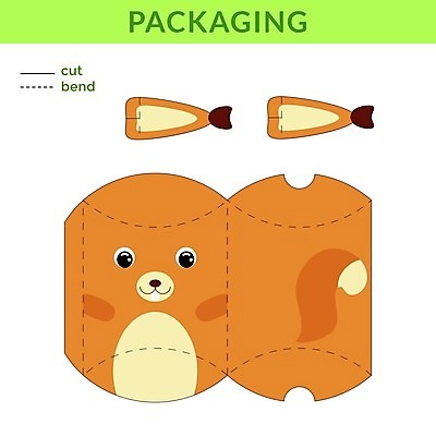 EPS 해외이미지 가방 일러스트 사람없음 다람쥐 종이접기 DIY 전개도 해외일러스트 잡화 종이 취미 설치류 접기 파일형식 벡터 이미지허브