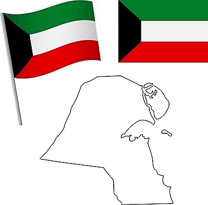 EPS 해외이미지 물결 백그라운드 지도 일러스트 깃발 전국 쿠웨이트 해외일러스트 중동 파일형식 벡터 이미지허브