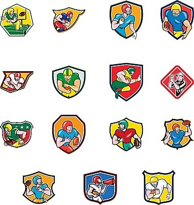EPS 해외이미지 캐릭터 남자 스포츠 일러스트 공 경비 그래픽 세트 미식축구 축구 그룹 센터 심판 헬멧 만화 수집 모음 방패 캐리커처 쿼터백 해외일러스트 일러캐릭터 안전 사람 구기 보호 보호장비 그림 파일형식 벡터 컨셉 장비 이미지허브