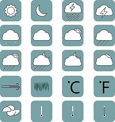 EPS 해외이미지 구름 파도 일러스트 바람 날씨 세트 태양 달 온도계 초승달 예측 심볼 사인 지진 해외일러스트 자연요소 바다 컨셉 자연재해 파일형식 벡터 이미지허브