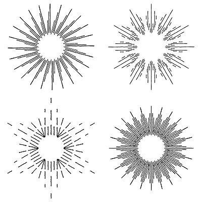 EPS 해외이미지 디자인 선 일러스트 추상 폭죽 사람없음 빛 세트 방사형 스타일 효과 썬버스트 해외일러스트 무늬 파일형식 벡터 이미지허브