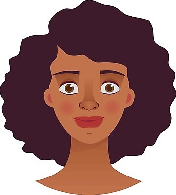 EPS 해외이미지 캐릭터 디자인 여자 감정 얼굴 일러스트 사람 10대 세트 머리 검은색 플랫 만화 아바타 표현성 해외일러스트 일러캐릭터 컬러 청소년 신체부위 파일형식 벡터 이미지허브