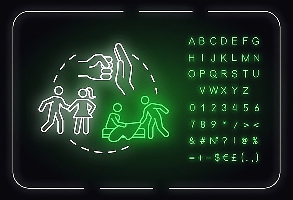 EPS 해외이미지 일러스트 사람모양 사람없음 우정 네온 손모양 해외일러스트 모양 친구 파일형식 벡터 손_신체부위 이미지허브