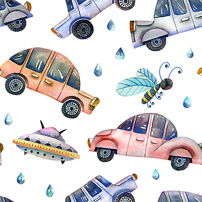 JPG 해외이미지 디자인 백그라운드 패턴 일러스트 자동차 사람없음 패턴백그라운드 물방울 빗방울 UFO 해외일러스트 육상교통 무늬 미확인물체 비_날씨 파일형식 이미지허브