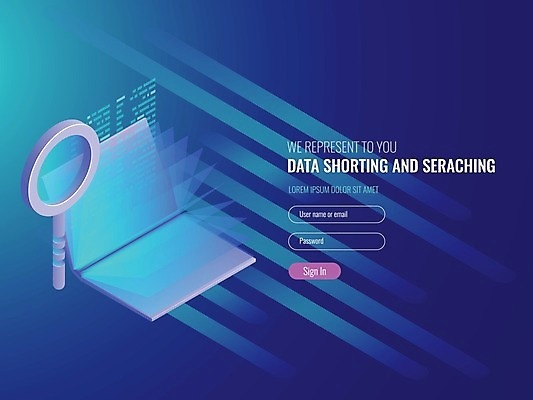 EPS 해외이미지 일러스트 돋보기 정보기술 사람없음 그래픽 책 파란색 3D 디지털 과학기술 정보 데이터베이스 전자사전 해외일러스트 컬러 기술 디지털합성 사전 파일형식 벡터 이미지허브