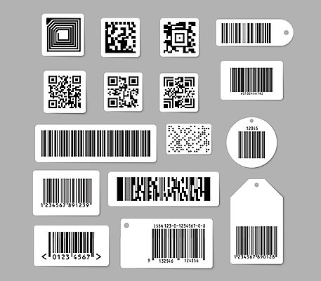 EPS 해외이미지 일러스트 사람없음 꼬리표 바코드 QR코드 디자인소스 해외일러스트 라벨 파일형식 벡터 편집소스 이미지허브