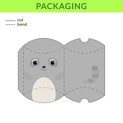 EPS 해외이미지 일러스트 사람없음 종이접기 DIY 라쿤 전개도 해외일러스트 종이 취미 너구리 접기 파일형식 벡터 이미지허브