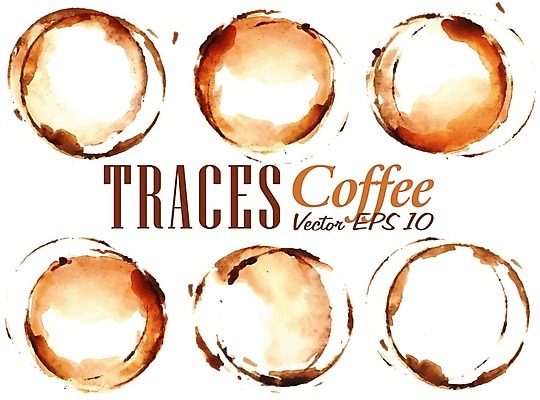 EPS 해외이미지 커피 일러스트 자국 수채화 사람없음 손그림 해외일러스트 음료 파일형식 벡터 이미지허브