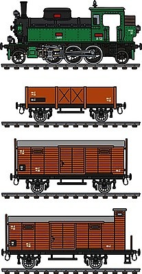 EPS 해외이미지 산업 오렌지 일러스트 교통시설 초록색 갈색 검은색 기계 기차 수확 화물 클래식 수증기 만화 복고 탱크 엔진 석탄 옛날 해외일러스트 육상교통 컬러 교통 컨셉 농업 과일 대중교통 운송업 시설 파일형식 벡터 이미지허브